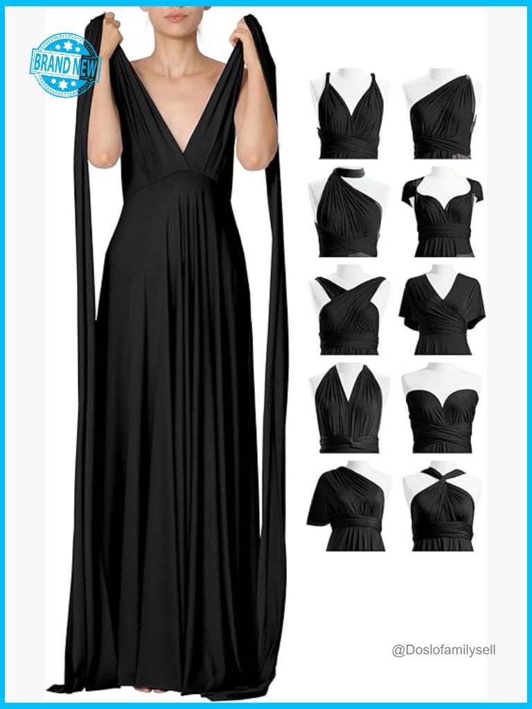Convertible Multiway Maxi Dress Elegant Formal Evening Gown Wrap Stretch Fabric
